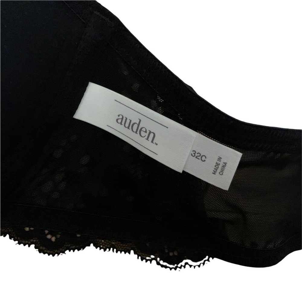 NWT Auden The Radiant Black Lace Deep Plunge Push Up Bra 32 C - Picture 5 of 10